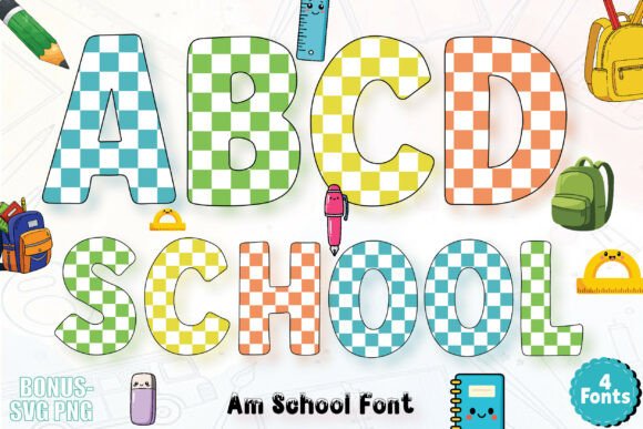 Am School Typeface for Playful Branding