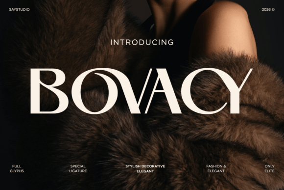 Bovacy: The Modern Luxury Serif Typeface for High-End Campaigns