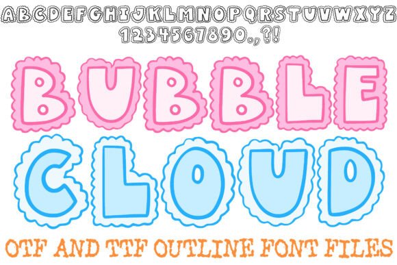 Bubble Cloud Font for Whimsical Craft Designs
