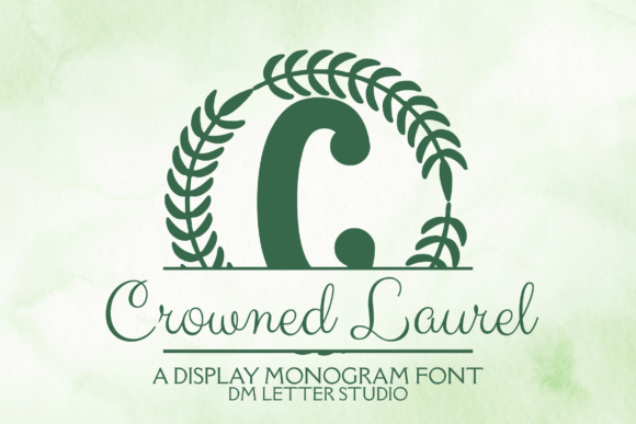 Crowned Laurel Monogram Font for Digital Branding
