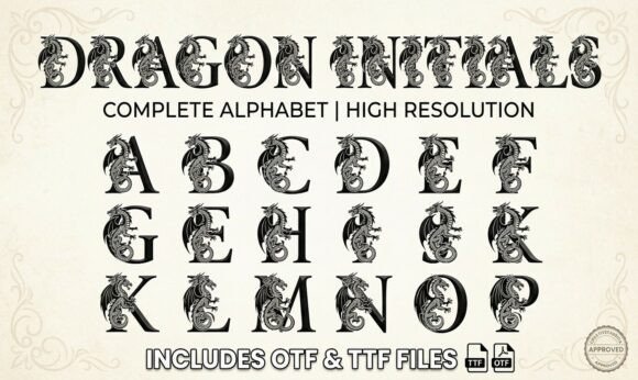 Dragon Initials: A Bold Display Font for Marketers