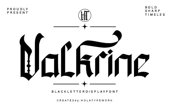 Valkrine Font: Modern Blackletter for Bold Campaigns