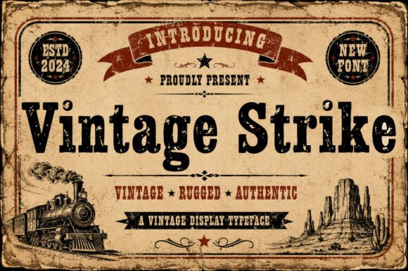 Vintage Strike: Bold Slab Serif Typeface for Web Design
